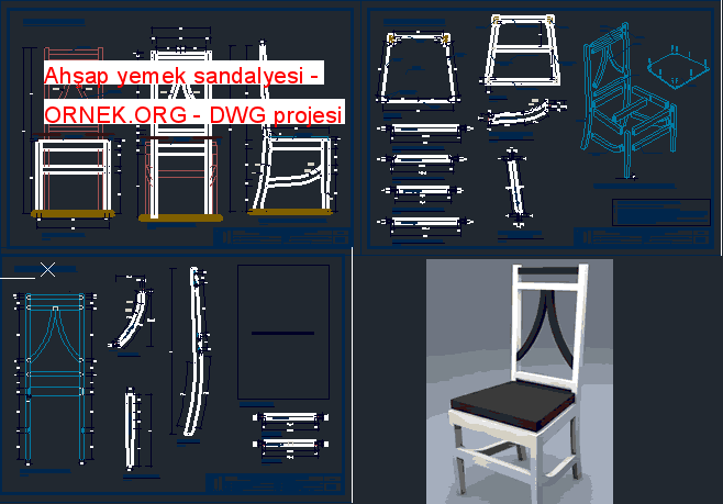 Proje Sitesi Ah Ap Yemek Sandalyesi Autocad Projesi