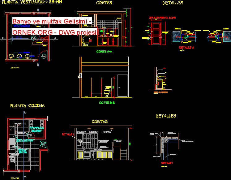 Proje Sitesi Banyo Ve Mutfak Geli Imi Autocad Projesi