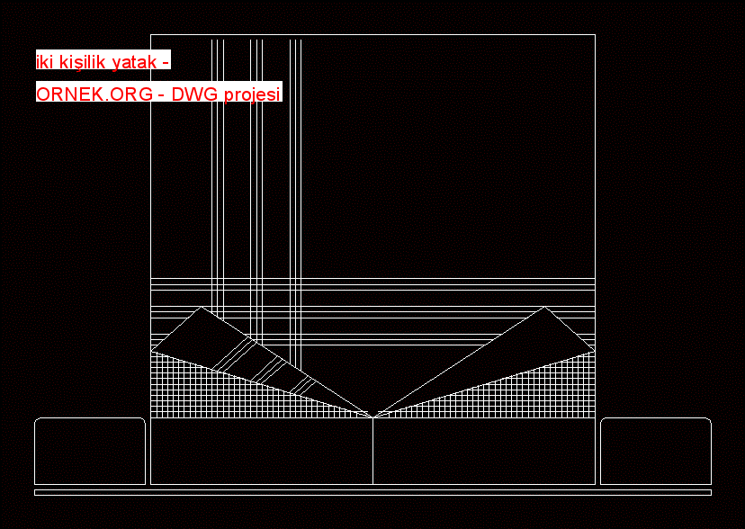 Proje Sitesi iki kişilik yatak Autocad Projesi