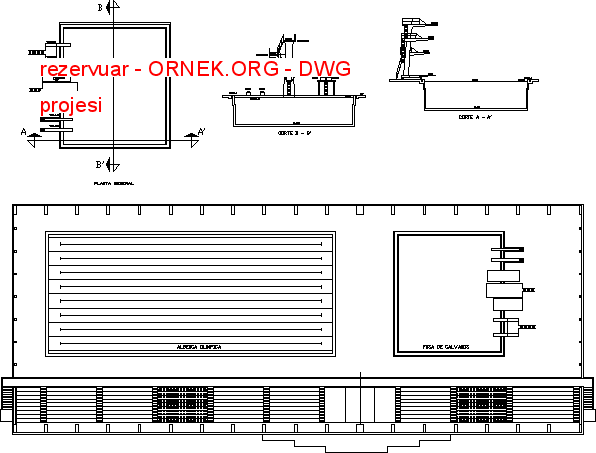 Proje Sitesi Rezervuar Autocad Projesi