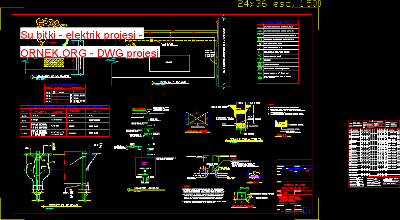 Proje Sitesi Su Bitki Elektrik Projesi Autocad Projesi