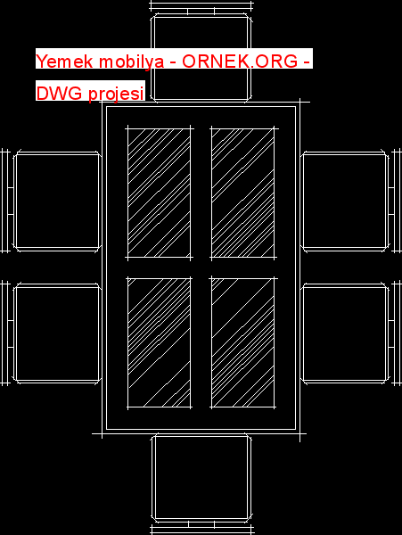 Proje Sitesi Yemek Mobilya Autocad Projesi