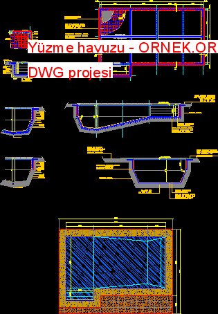 Proje Sitesi Havuz Detay Autocad Projesi