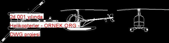 2d 001 yılında Helikopterler Autocad Çizimi
