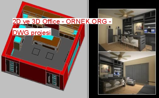 2D ve 3D Office Autocad Çizimi