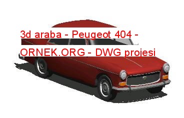 3d araba - Peugeot 404 Autocad Çizimi