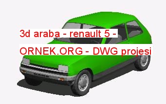 3d araba - renault 5 Autocad Çizimi