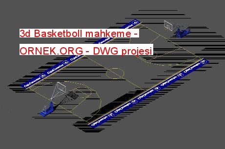 3d Basketboll mahkeme Autocad Çizimi