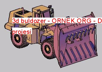 3d buldozer Autocad Çizimi