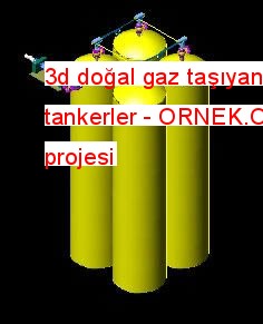 3d doğal gaz taşıyan tankerler Autocad Çizimi