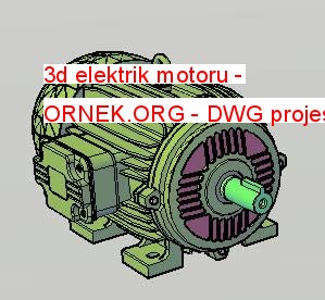 3d elektrik motoru Autocad Çizimi