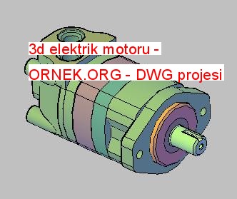 3d elektrik motoru Autocad Çizimi