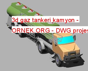 3d gaz tankeri kamyon Autocad Çizimi