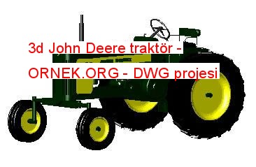 3d John Deere traktör Autocad Çizimi
