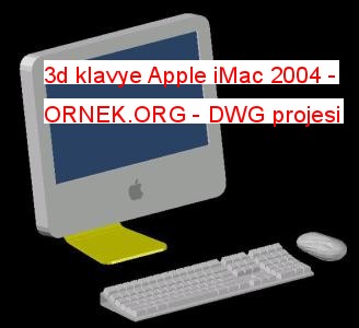 3d klavye Apple iMac 2004 Autocad Çizimi