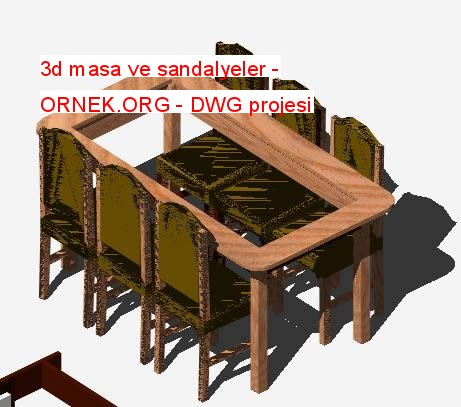 3d masa ve sandalyeler