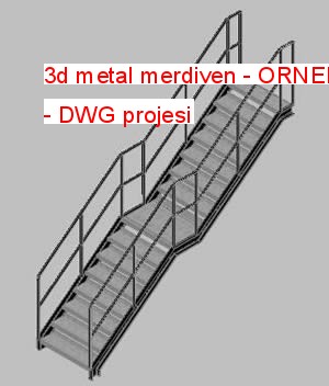 3d metal merdiven Autocad Çizimi