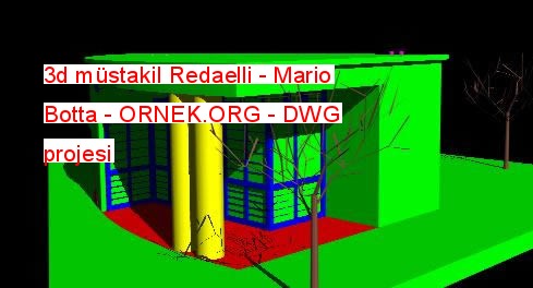 3d müstakil Redaelli - Mario Botta Autocad Çizimi