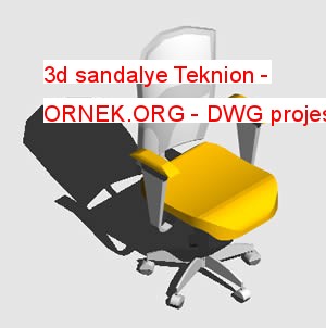 3d sandalye Teknion Autocad Çizimi