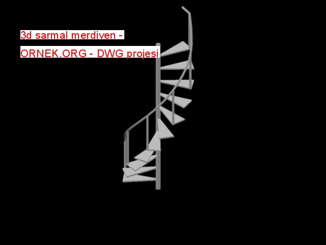 3d sarmal merdiven Autocad Çizimi