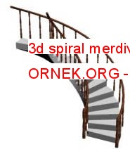 3d spiral merdiven Autocad Çizimi