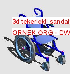 3d tekerlekli sandalye Autocad Çizimi