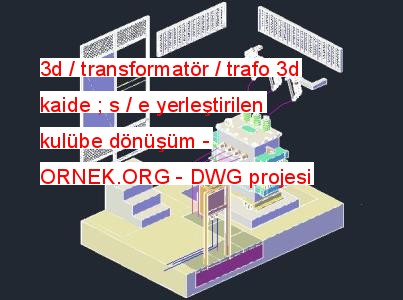 3d - transformatör - trafo 3d kaide ; s - e yerleştirilen kulübe dönüşüm