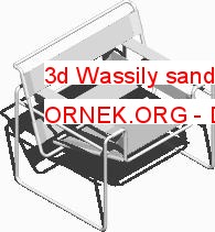 3d Wassily sandalye Autocad Çizimi