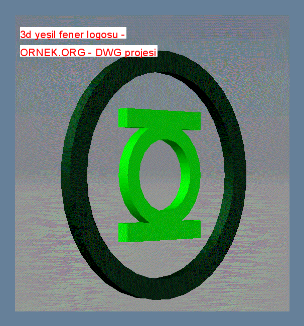 3d yeşil fener logosu Autocad Çizimi