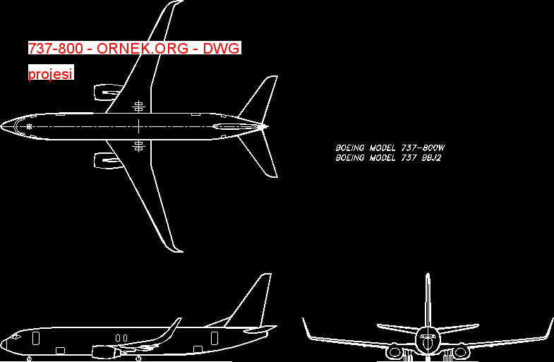 737-800 Autocad Çizimi