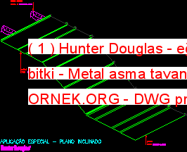 ( 1 ) Hunter Douglas - eğimli bitki - Metal asma tavan