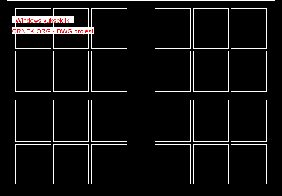 , Windows yükseklik Autocad Çizimi
