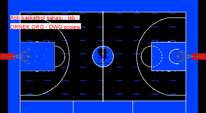 Acb basketbol sahası - leb Autocad Çizimi