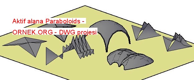 Aktif alana Paraboloids Autocad Çizimi