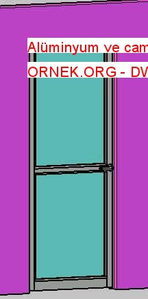 Alüminyum ve cam kapı Autocad Çizimi
