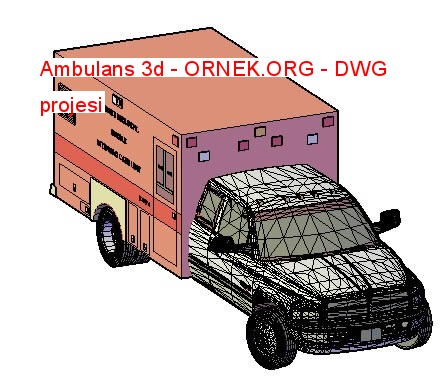 Ambulans 3d Autocad Çizimi