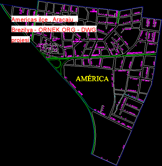 Americas ilçe , Aracaju , Brezilya Autocad Çizimi