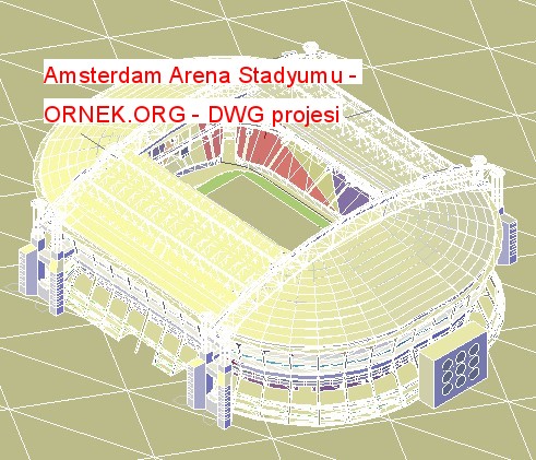 Amsterdam Arena Stadyumu Autocad Çizimi