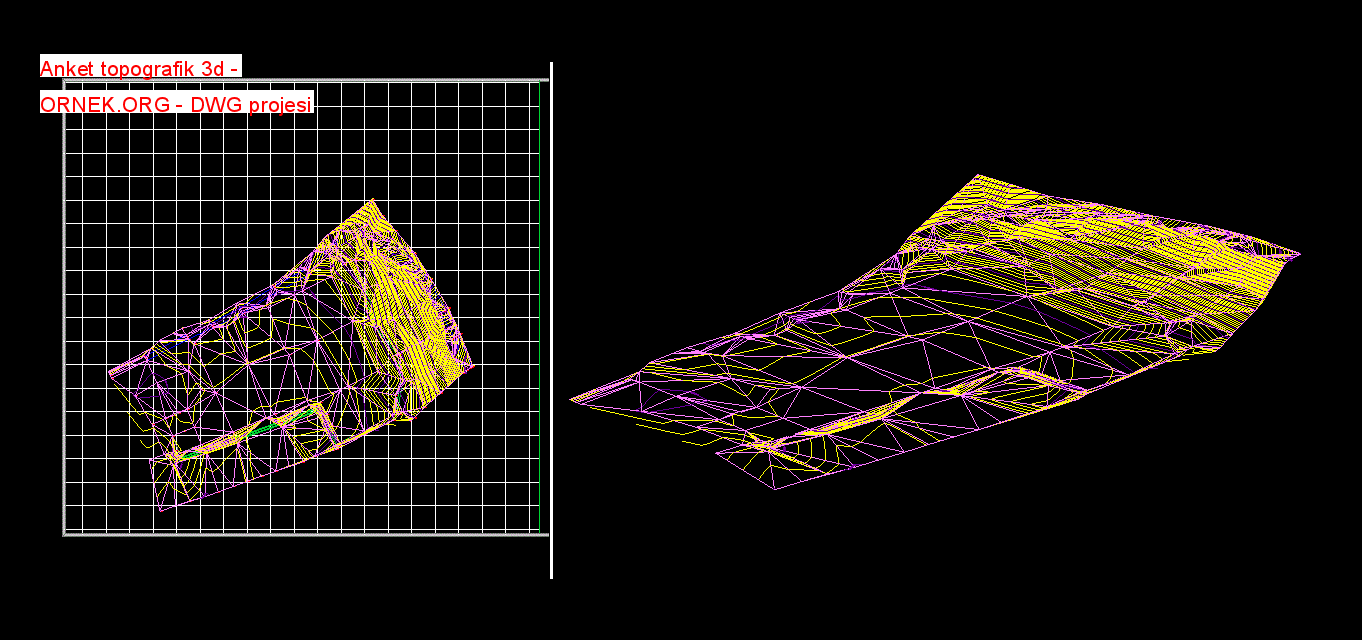 Anket topografik 3d Autocad Çizimi