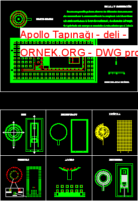 Apollo Tapınağı - deli Autocad Çizimi