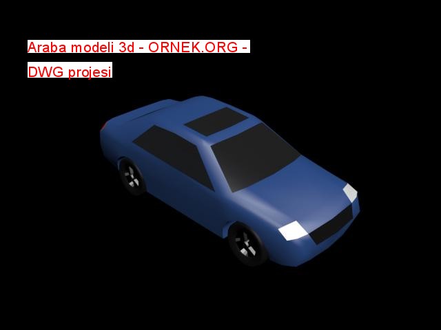 Araba modeli 3d Autocad Çizimi