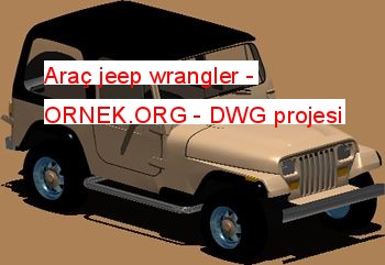 Araç jeep wrangler Autocad Çizimi