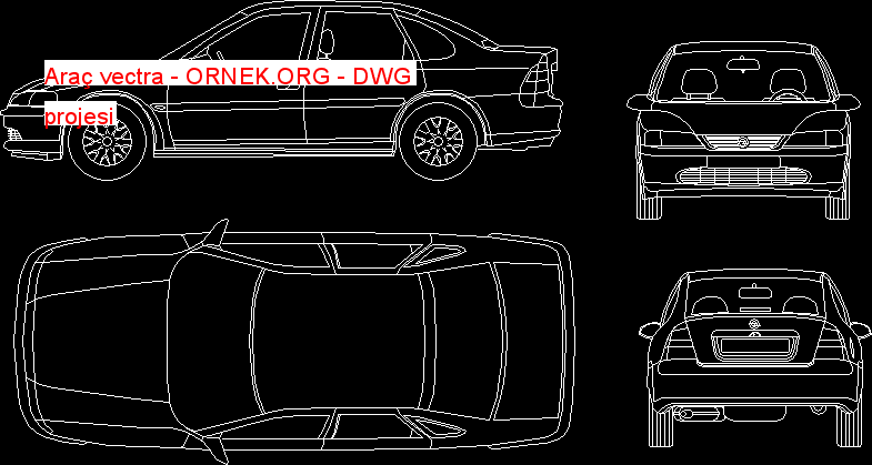 Araç vectra Autocad Çizimi