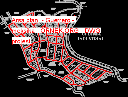 Arsa planı - Guerrero - meksika Autocad Çizimi