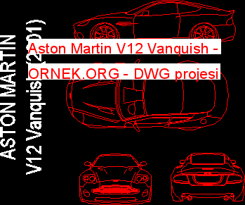 Aston Martin V12 Vanquish Autocad Çizimi