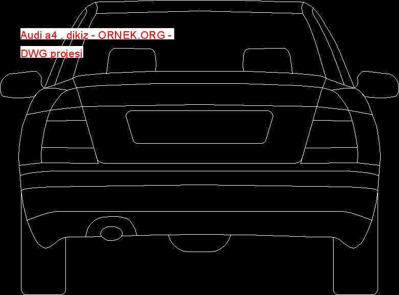 Audi a4 , dikiz Autocad Çizimi