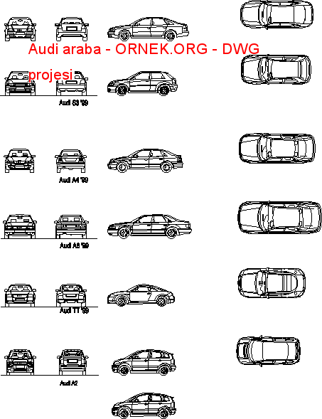 Audi araba Autocad Çizimi
