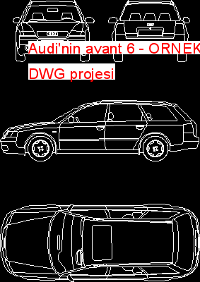Audi'nin avant 6 Autocad Çizimi