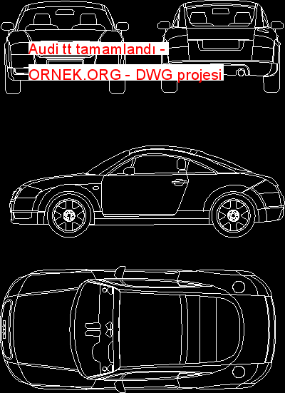 Audi tt tamamlandı Autocad Çizimi