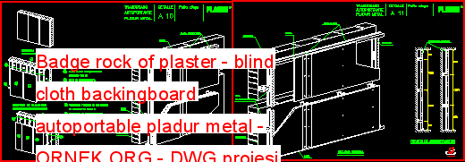 Badge rock of plaster - blind cloth backingboard autoportable pladur metal Autocad Çizimi